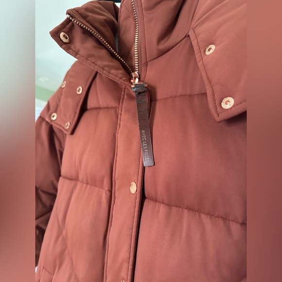 Avec Les Filles Rose Gold Hardware Longline Puffer Women's Coat Copper XS - Picture 6 of 8